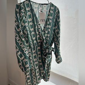 Zara Green Chain Print Dress